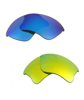 HKUCO Blue+24K Gold Polarized Replacement Lenses for Oakley Flak Jacket XLJ Sunglasses